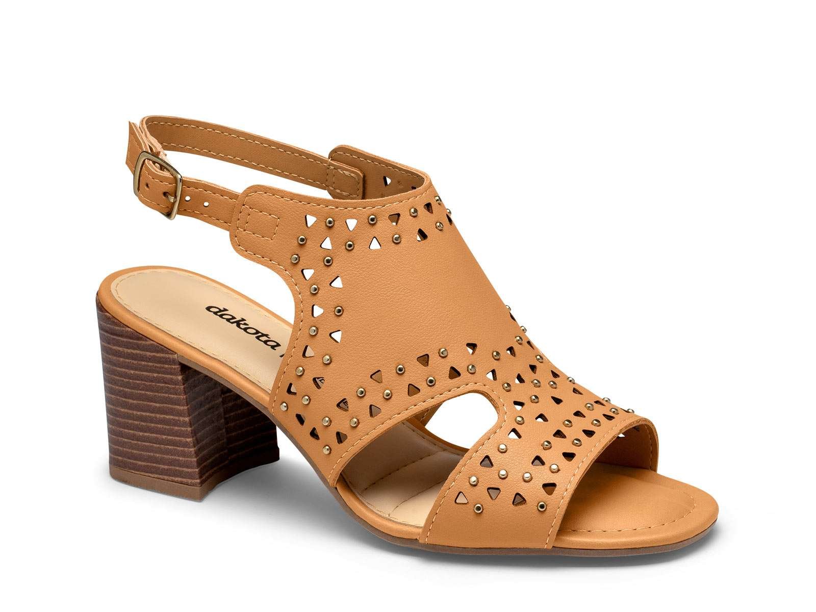 SANDALIA DAKOTA SALTO BLOCO Y8312 - CAMEL